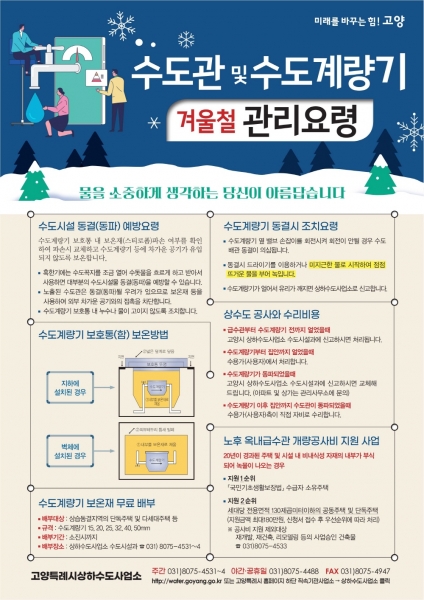 고양시, 수도계량기 동파 방지 대책 추진