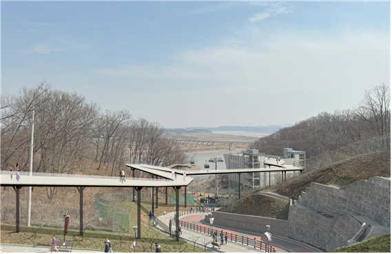파주시가 2025년 경기도 관광지 및 문화관광자원 개발 사업에 ‘곤돌라 스카이워크 설치’ 사업이 선정됨에 따라 DMG 대표 관관광상품인 임진각 평화곤돌라 활성화와 지역경제 회복에 큰 도움이 될 것으로 기대되고 있다. 사진은 곤돌라 스카이워크 설치 사업 구상도. (사진제공=파주시)