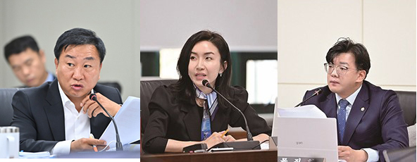 파주시의회는 21일 ‘제251회 제2차 정례회’를 소집, 소속 의원들이 발의한 각종 조례안을 해당 상임위에 넘겨 법안을 심의토록 했다. 사진 왼쪽부터 손형배·이정은·목진혁 의원. (사진=중앙신문DB)