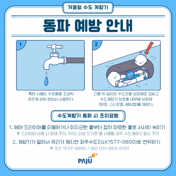 파주시, 겨울철 한파 대비 상수도시설 대응체계 가동