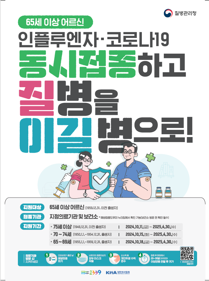 전국 인플루엔자 환자가 2016년 이래 최고치를 기록한 것으로 나타나자 경기도가 도민들을 대상으로 호흡기 감염병 예방수칙 준수와 고위험군의 인플루엔자 접종 완료를 당부했다. 특히 도는 인플루엔자 접종률이 지난해 동기 대비 낮다며 이에 대한 즉시 접종을 강력 권고 했다. (사진제공=경기도)
