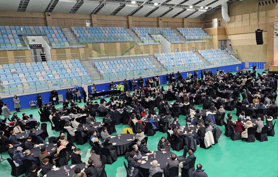 남양주시가 9일 오후 2시 남양주체육문화센터 실내체육관에서 '2025년 신년인사회'를 개최해 지난해 성과를 돌아보고 2025년 새로운 시대의 글로벌 도약을 다짐했다. (사진=이건구 기자)