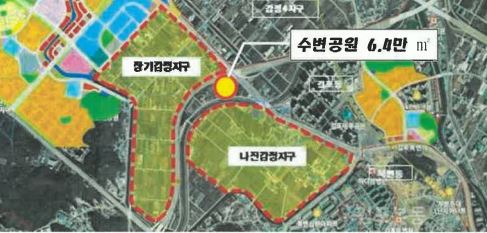 민간제안으로 추진되다 김포도시관리공사가 민관합동도시개발 사업으로 변경된 '김포이음시티' 위치도. (사진제공=김포나진감정지구 도시개발사업 추진위원회)