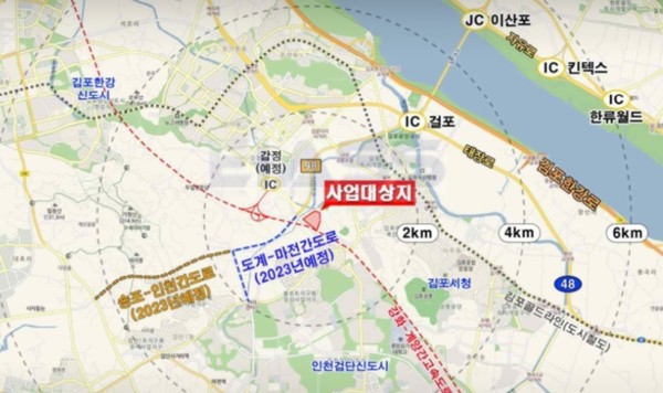 김포감정물류센터 위치도. (사진제공=김포시)