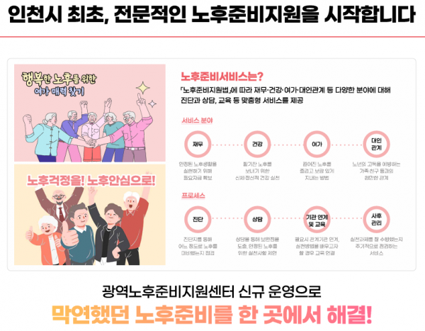 100세 시대 노후 준비, 광역노후준비센터가 돕습니다.