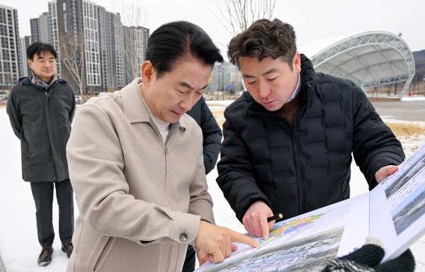 김동근 의정부시장, 고산동 주요 사업 현장 점검