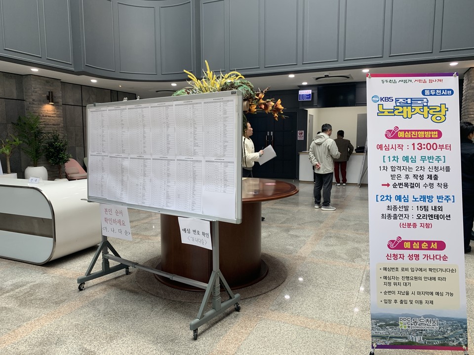 6일 오후 1시29분께 동두천 시민회관에서 전국노래자랑 예비 심사를 개최하고 있다. 이날 예심에 참여한 시민은 총 266명이다. (사진=오기춘 기자)