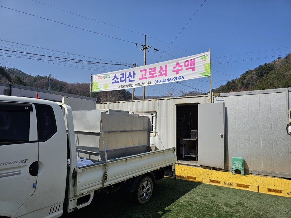 소리산 고로쇠 나무에서 채집된 고로쇠 수액이 선별 작업장으로 이동됐다. (사진=이건구 기자)