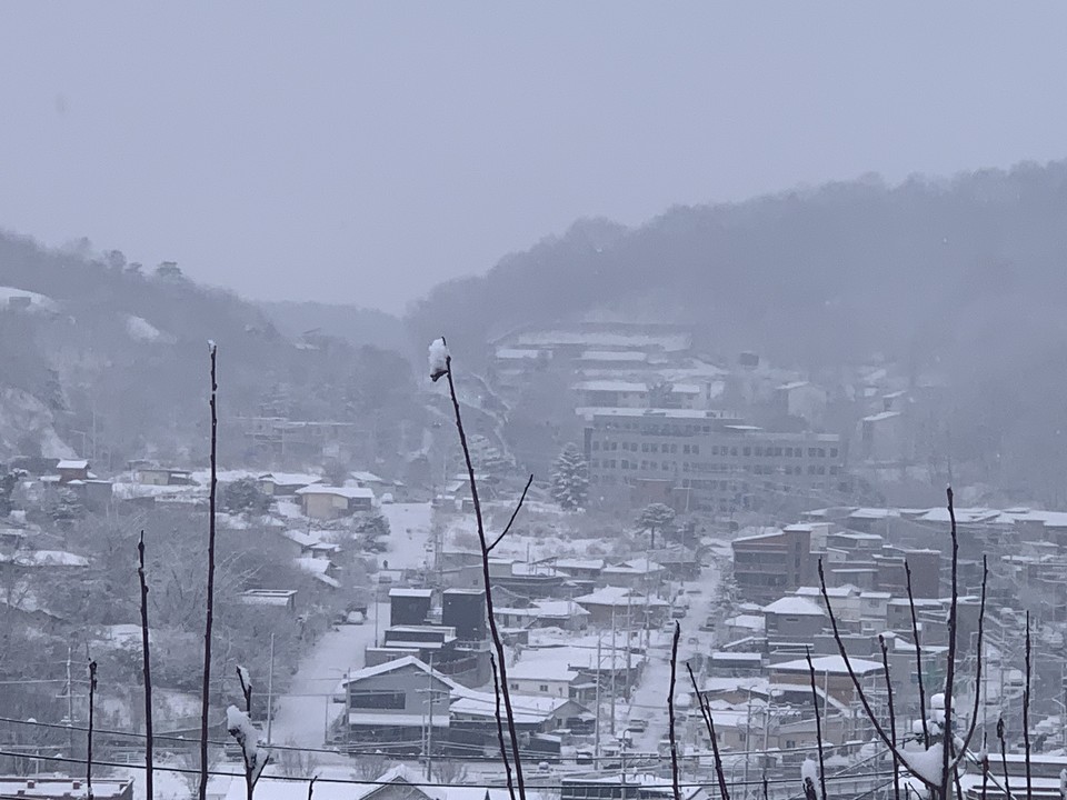 18일 오전 8시께 동두천시 광암동 마을에 많은 눈이 내려 하얀 설경을 이루고 있다. 현재까지 동두천지역에는 약 20㎝의 눈이 쌓이며, 올해 들어 가장 많은 적설량을 기록했다. (사진=오기춘 기자)