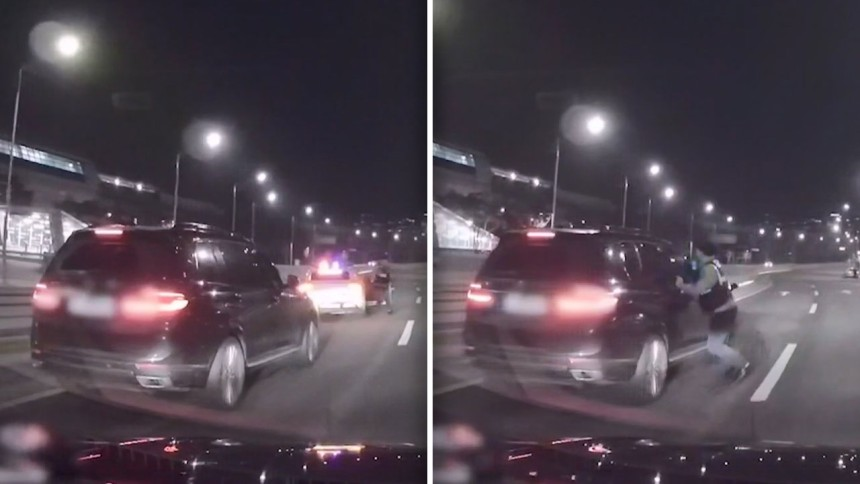 술을 마시고 운전하다가 도로 한복판에 잠든 40대 남성이 검거됐다. (사진제공=경기북부경찰청)