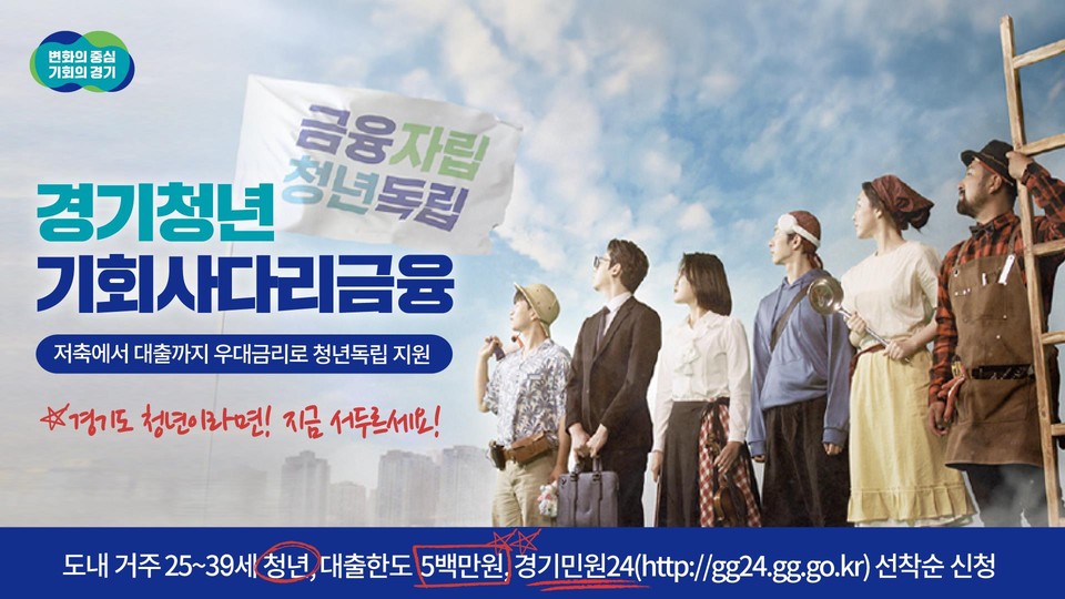 경기도가 청년의 금융 자립을 돕기 위한 ‘경기청년 기회사다리금융’ 2차 공급을 21일부터 시작한다. (사진제공=경기도)