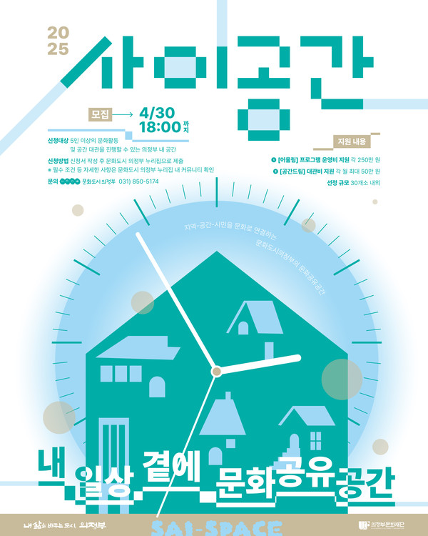의정부문화재단이 시민들이 일상 속에서 가까이 문화를 누릴 수 있는 ‘15분 문화생활권’을 실현하기 위해 ‘2025 사이공간 문화공유지원사업’ 참여 공간을 오는 30일까지 모집한다. (사진제공=의정부문화재단)