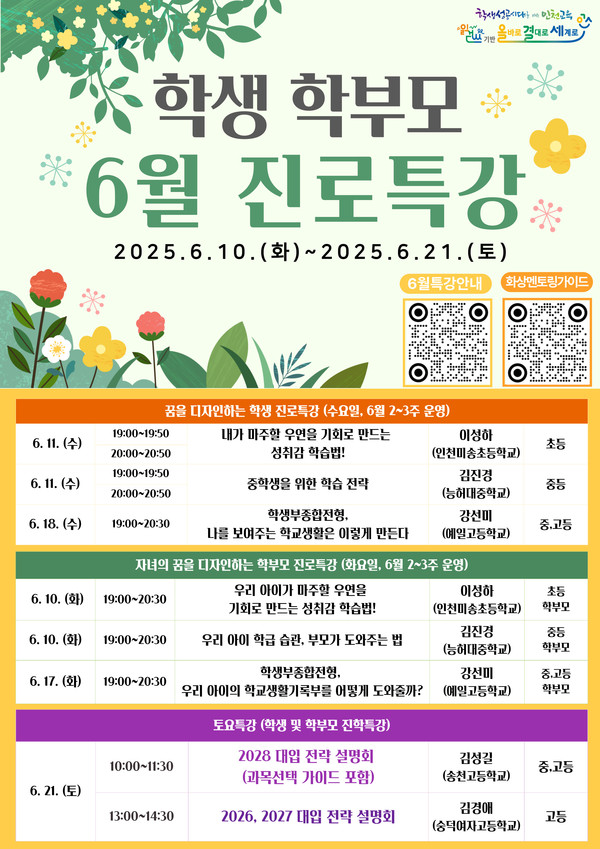 인천광역시교육청이 초·중·고 학생과 학부모를 대상으로 맞춤형 진로 지원에 나선다. (사진제공=인천시교육청)