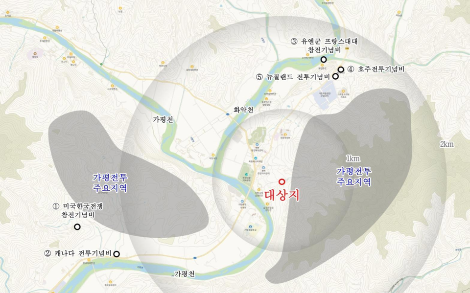 경기도가 ‘미·영연방 관광안보공원’ 조성을 위한 군관리계획 결정을 승인하면서 가평 북부지역 개발이 본격화된다. 사진은 공원 위치도. (사진제공=경기도)