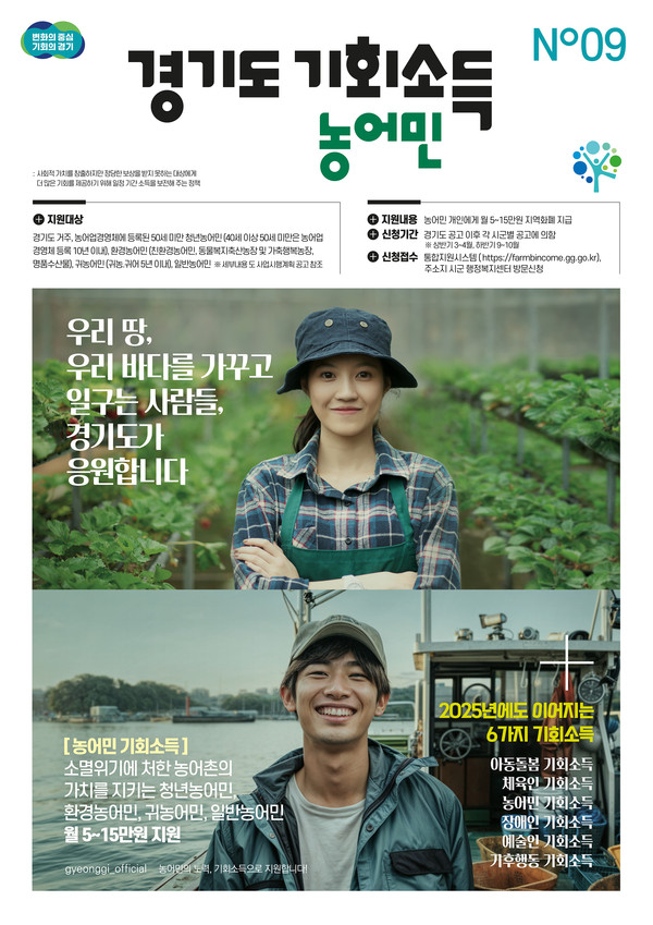 경기도가 오는 13일부터 23개 시군 17만2000명의 농어민을 대상으로 올 상반기 ‘농어민 기회소득’을 지급한다.
