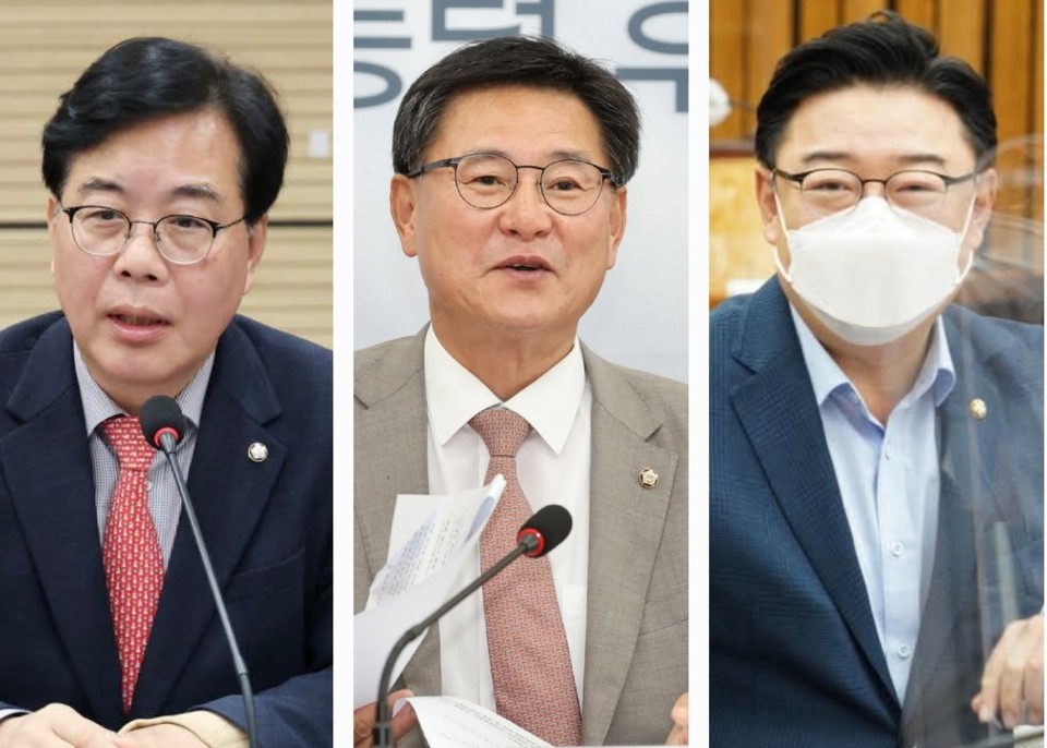 국민의힘 원내대표 선출 선거관리위원회는 14일 원내대표 선거 후보자 등록 및 기호 추첨 결과를 공식 공고했다. 이에 따라 원내대표 선거는 송언석(기호 1번)·이헌승(기호 2번)·김성원(기호 3번) 의원 간의 3파전으로 치러지게 됐다. 선거는 오는 16일 국회에서 실시된다. (사진=각 후보자 페이스북)