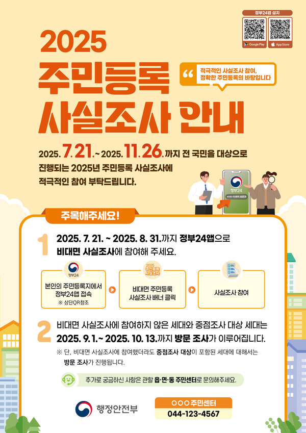 인천 옹진군 영흥면이 주민등록지와 실제 거주지의 일치 여부를 확인하는 ‘2025년 주민등록 사실조사’를 오는 10월13일까지 실시한다. (사진제공=옹진군)