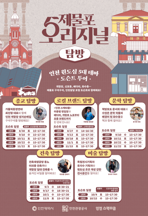 인천광역시와 인천관광공사가 오는 27일부터 11월까지 매주 수요일과 토요일, 인천 개항장과 배다리 등 원도심 일대를 탐방하는 ‘제물포 오리지널 탐방’을 운영한다. (사진제공=인천관광공사)
