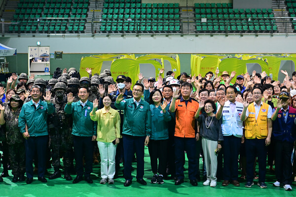 인천 연수구가 20일 선학체육관에서 인천시와 공동으로 ‘2025년 을지연습 실제 훈련’을 실시했다. (사진제공=연수구)