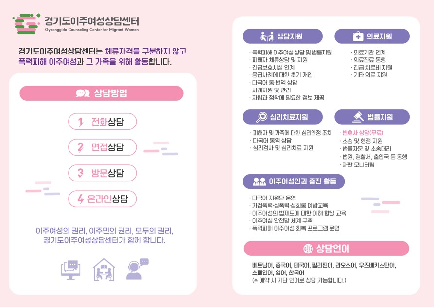 경기도 첫 번째 이주여성 전담 상담기관인 ‘경기도이주여성상담센터’가 28일 군포시 당동에 문을 열고 본격 운영에 나선다. (사진제공=경기도)