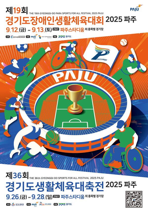 ‘시민중심 더 큰 파주 하나되는 경기도민’을 슬로건으로 한 제36회 경기도생활체육대축전이 26일부터 28일까지 파주시 일원에서 개최된다. (사진제공=경기도)
