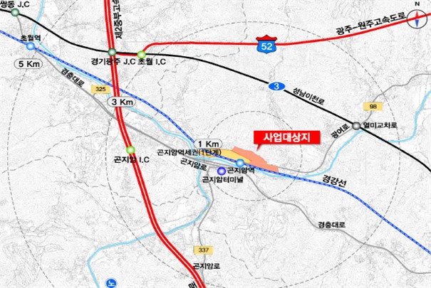 경기도가 광주시의 요청에 따라 곤지암역세권(2단계) 도시개발사업의 구역 지정 및 개발계획을 수립했다. (사진제공=경기도)