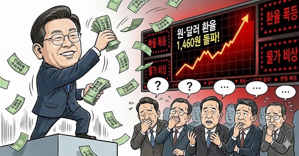 이준석 개혁신당 대표가 26일 오전 자신의 페이스북 계정에 글과 사진 1장을 올려 최근 원·달러 환율 급등을 두고 “정부의 과도한 돈풀기가 환율 불안을 키우고 있다”고 강하게 비판했다. (사진=이준석 대표 페이스북)