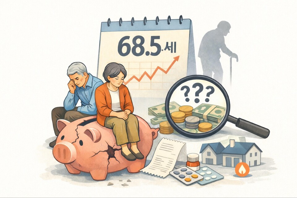 노후는 아직 멀다고 느끼지만, 준비는 충분하지 않다. 50세 이상 중·고령자가 인식하는 노후 시작 시점은 평균 68.5세로 나타났으나, 연금과 생활비에 대한 준비 수준은 여전히 낮은 것으로 조사됐다. 사진은 기사 이해를 돕기 위한 AI 생성 이미지.
