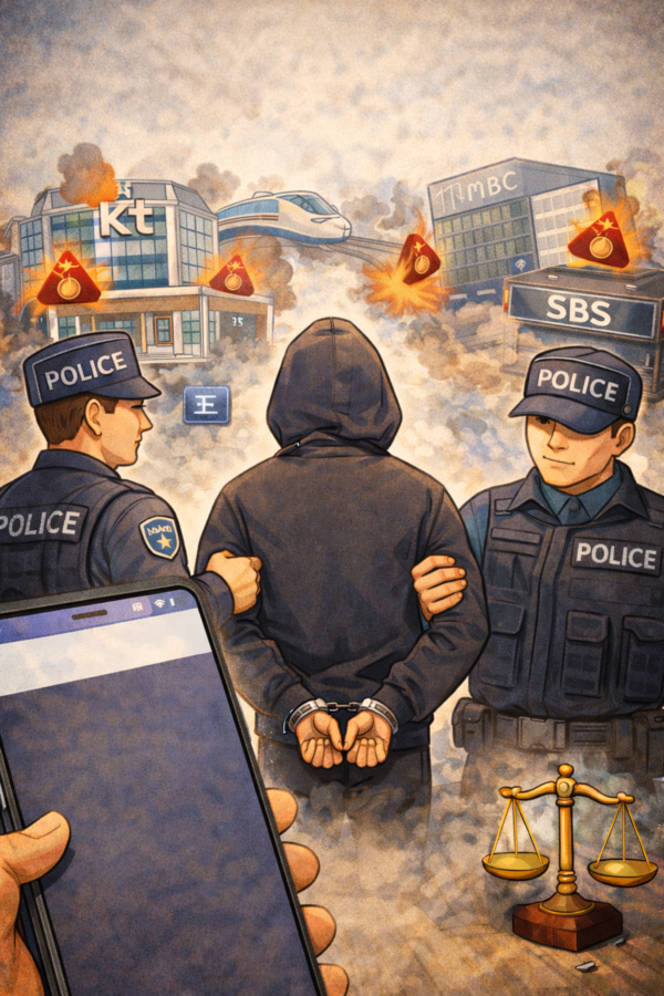전국의 주요 기차역, KT 사옥, 지하철역, 지상파 방송국 등에 대한 폭파 협박을 한 10대 남성이 검거됐다. 사진은 AI가 생성한 이미지.