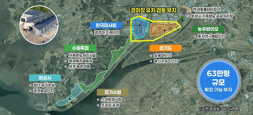 화성특례시가 서울경마공원 이전 최적지로 화옹지구를 공식화했다. (사진제공=화성시)