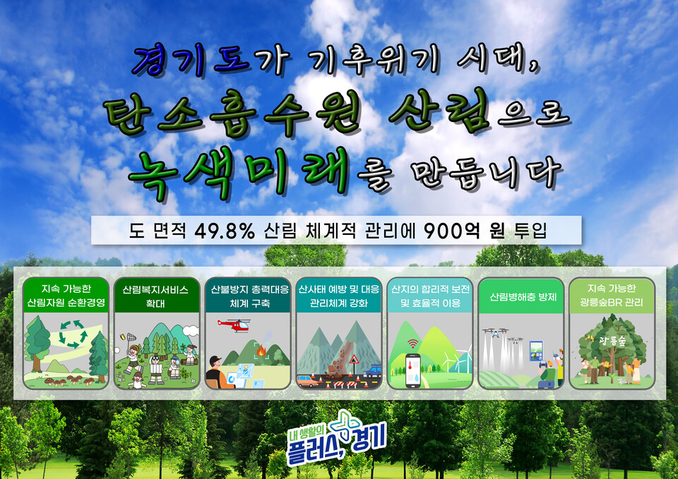 경기도가 올해 ‘기후위기 시대, 탄소흡수원 산림으로 녹색미래 제공’이라는 비전을 실현하기 위해 총 900억원 규모의 산림사업을 추진한다. (사진제공=경기도)
