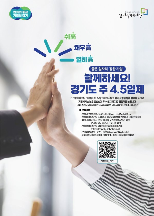 년 경기도 주 4 5일제 시범사업 참여기업 모집 포스터 경기도 제공