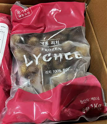 식품의약품안전처가 잔류농약이 기준치를 초과해 검출된 수입 ‘냉동 리치’ 제품에 대해 판매를 중단하고 회수 조치에 나섰다고 3일 밝혔다. (사진=식약처)