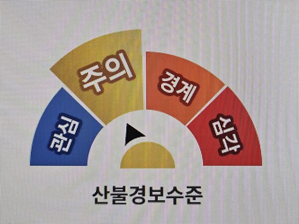 1년 중 산불 발생 위험이 가장 많은 시기로 꼽히는 4월 초 청명과 한식에도 불구하고, 올해는 산불 위험이 오히려 낮아진 것으로 나타났다. 산림청은 6일 최근 내린 봄비 영향으로 현재 산불재난 국가위기경보는 ‘주의’ 단계로 한 단계 완화했다. (사진=산림청)