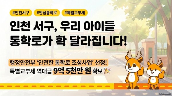 인천 서구, ‘안심 통학로 조성’ 특별교부세 확보. (인천서구 제공)