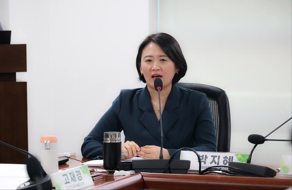박지혜 민주당 대변인은 9일 서면 브리핑에서 “여야정 민생경제협의체라는 협치의 장에서 연임 포기를 운운하며 찬물을 끼얹었다”며 “헌법상 실현 불가능한 가짜 프레임을 끌어들인 정략적 공세”라고 했다. (사진=박지혜 대변인 페이스북)