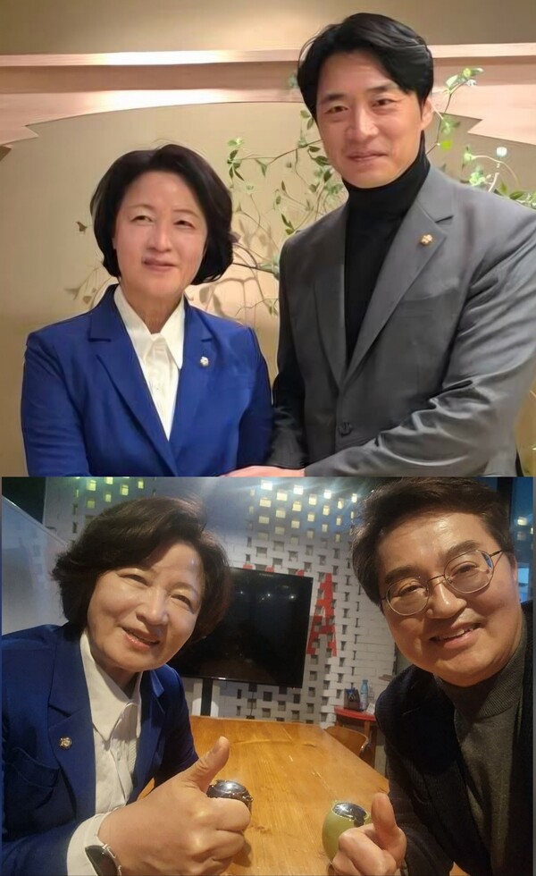 더불어민주당 경기지사 후보로 확정된 추미애 의원이 김동연 경기도지사와 한준호 국회의원(고양시을)을 잇달아 만나며 경선 이후 갈등 봉합에 나섰다. (사진=추미애 후보, 한준호 의원 페이스북)