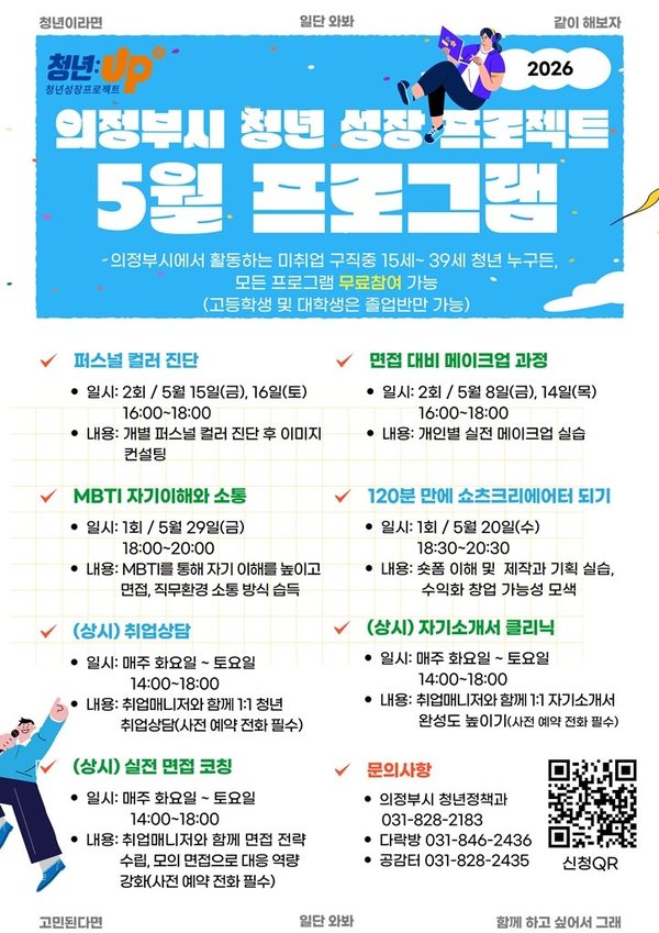의정부시, ‘청년성장프로젝트’ 5월 프로그램 운영 (의정부시 제공)