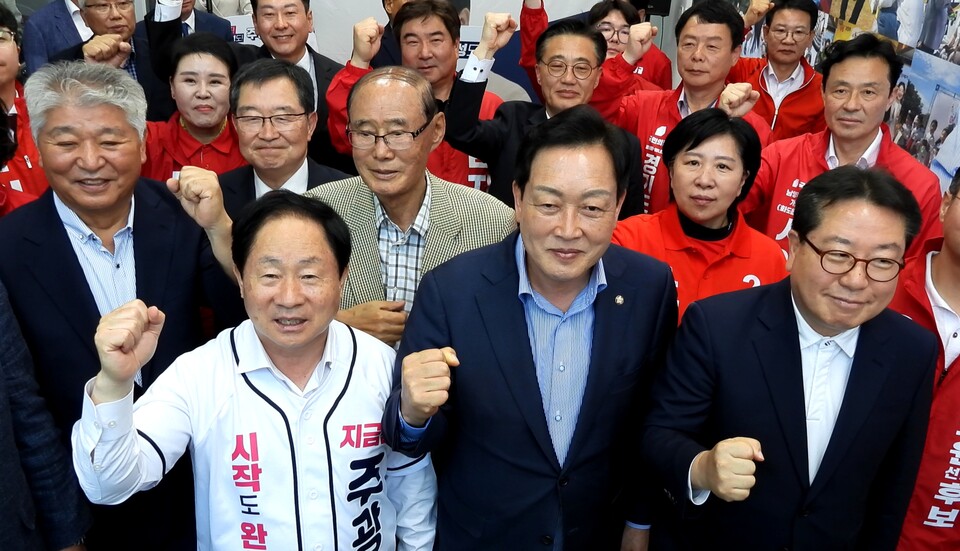 주광덕 국민의힘 예비후보가 '시민드림 캠프' 개소식을 열고 본격적인 선거 활동에 돌입했다. (사진=이건구 기자)