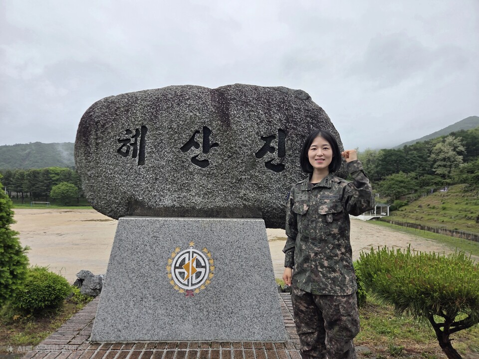 소아암 환자들에게 모발을 기증하며 부대 내 선한 영향력을 이어가고 있는 육군 수도기계화보병사단 노도부대 소속 허재희 대위. (사진제공=육군 수도기계화사단)
