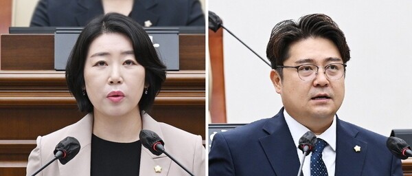 김포시의회 첫 임시회 본회의에서 '5분 자유발언'에 나선 더불어민주당 유매희, 이희성 시의원. /사진제공=김포시의회