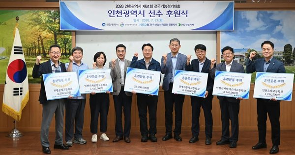 HD건설기계㈜, 전국기능대회 인천선수단에 훈련재료 후원