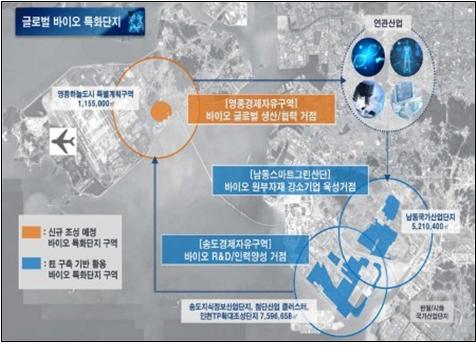 인천에 추진되고 있는 글로벌 바이오 특화단지 그래픽./ 제공=iH