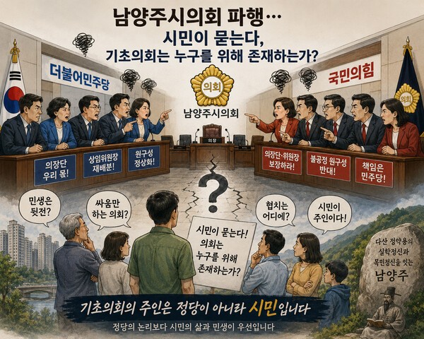 남양주시의회 파행에 시민이 묻는다 "기초의회는 누구를 위해 존재하나?" /일러스트 = ChatGPT