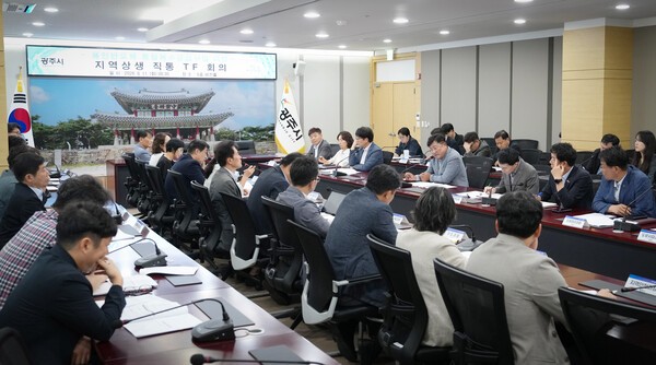 광주시가 11일 청사 비전홀에서  ‘지역 상생 직통TF’회의를 열고 용인 반도체 국가산단의 전력·용수 공급에 협력하는 대신 광주의 미래 성장을 끌어내기 위한 대응 방안을 논의했다. /사진제공=광주시