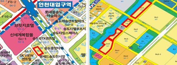 인천경제자유구역청이 매각할 송도국제도시 4·11공구 대상 부지 위치.