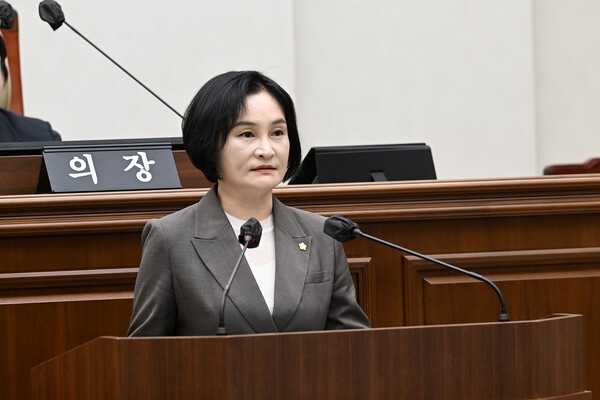 김포시의회 제270회 시의회 임시회에서 김현주 의원이 ‘5분 자유발언’에 나서고 있다. /사진제공=김포시의회