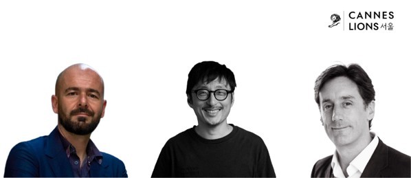 칸라이언즈서울 2026 스피커 니콜라 쿠랑 오길비 싱가포르 CCO, 요 키무라 덴츠 CD, 에드 팽크 LIONS APAC SVP(좌측부터). © 칸라이언즈서울