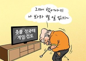 [김진호 만평]촛불 정국때 계엄 검토