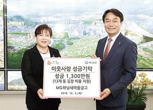 MG하남새마을금고, 김장 비용 기탁